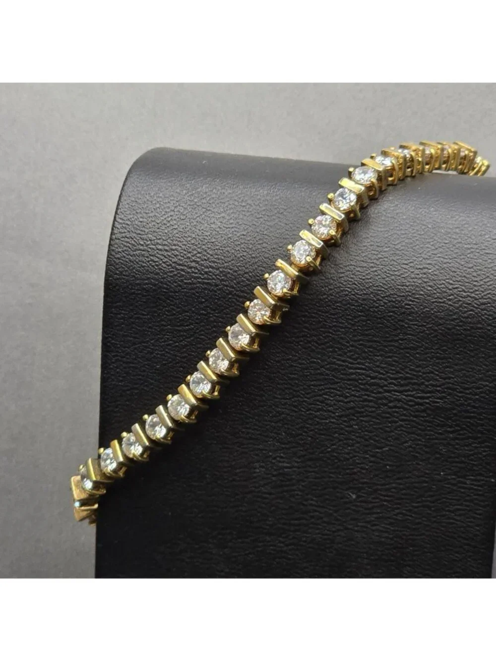 Vermeil Sterling Silver CZ Tennis Bracelet 7" Cubic Zirconia 925 - Picture 13 of 13